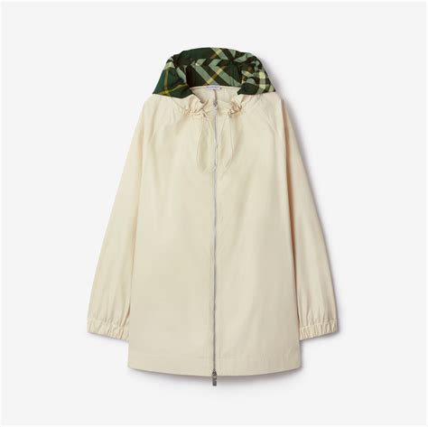 tape detail showerproof hooded parka burberry|Check Hood Gabardine Parka in Soap .